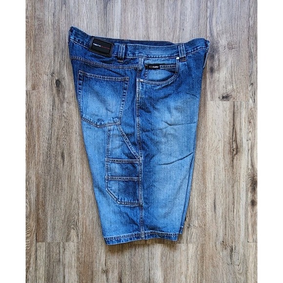 Vtg Fubu The Collection Denim Shorts Size 40 Blue Jean Shorts Wide Leg Baggy Y2K - Picture 1 of 8